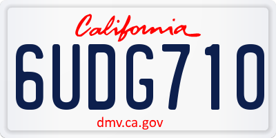 CA license plate 6UDG710