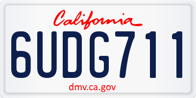 CA license plate 6UDG711