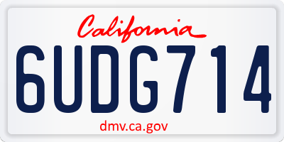 CA license plate 6UDG714