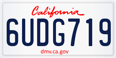 CA license plate 6UDG719