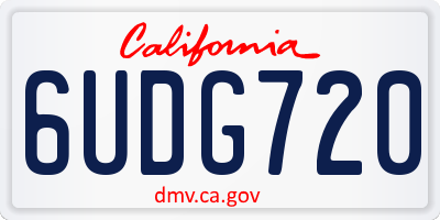 CA license plate 6UDG720