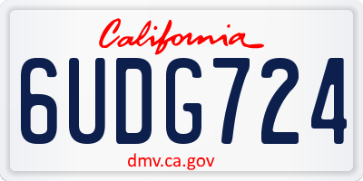 CA license plate 6UDG724