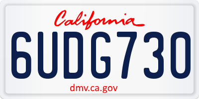 CA license plate 6UDG730