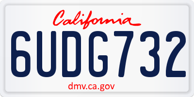 CA license plate 6UDG732