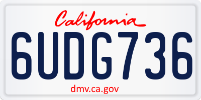 CA license plate 6UDG736