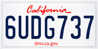 CA license plate 6UDG737