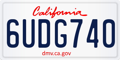 CA license plate 6UDG740