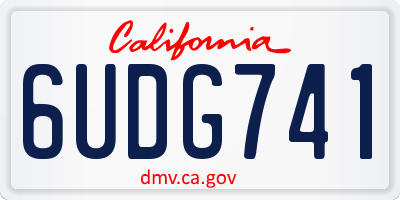 CA license plate 6UDG741