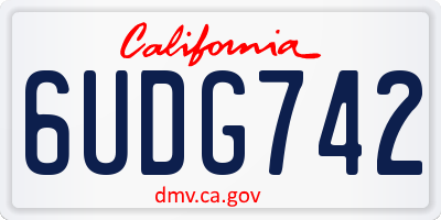 CA license plate 6UDG742