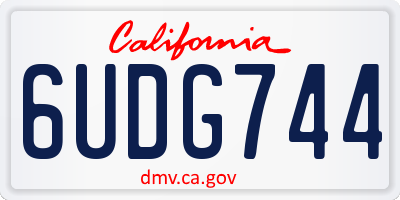 CA license plate 6UDG744
