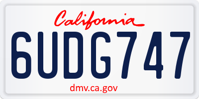 CA license plate 6UDG747