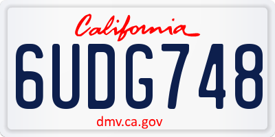 CA license plate 6UDG748