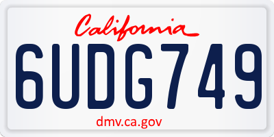 CA license plate 6UDG749