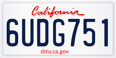 CA license plate 6UDG751