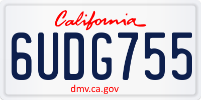 CA license plate 6UDG755