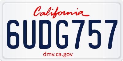 CA license plate 6UDG757