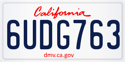 CA license plate 6UDG763