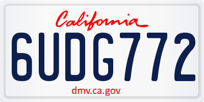 CA license plate 6UDG772
