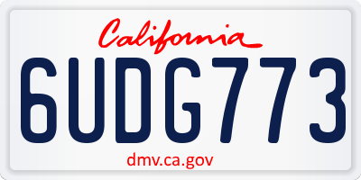 CA license plate 6UDG773