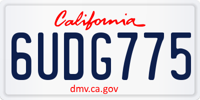 CA license plate 6UDG775