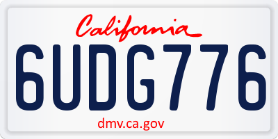 CA license plate 6UDG776