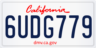 CA license plate 6UDG779
