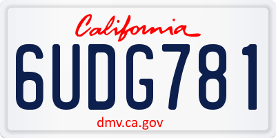 CA license plate 6UDG781
