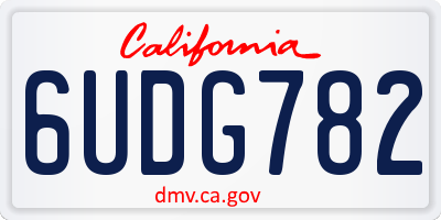 CA license plate 6UDG782