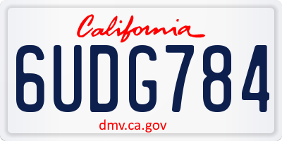 CA license plate 6UDG784
