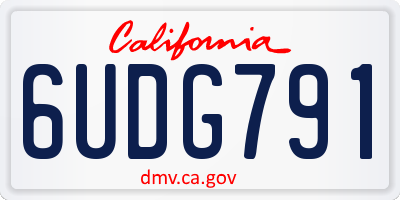 CA license plate 6UDG791