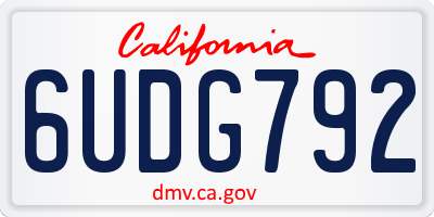 CA license plate 6UDG792