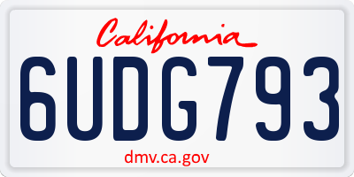 CA license plate 6UDG793