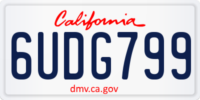 CA license plate 6UDG799