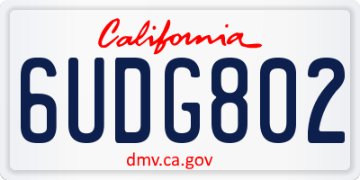 CA license plate 6UDG802