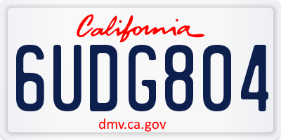 CA license plate 6UDG804