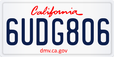 CA license plate 6UDG806