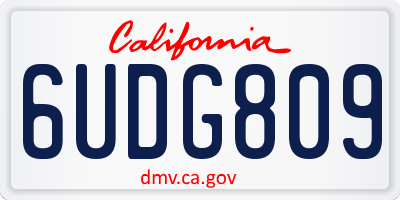 CA license plate 6UDG809
