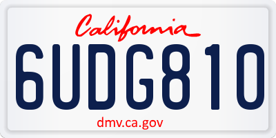 CA license plate 6UDG810