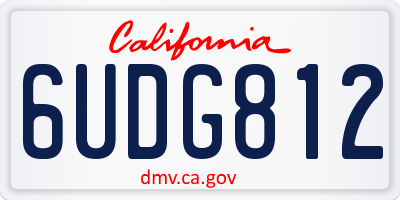 CA license plate 6UDG812