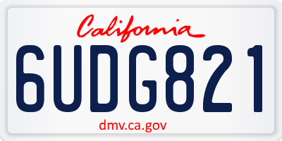 CA license plate 6UDG821
