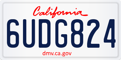 CA license plate 6UDG824