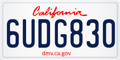 CA license plate 6UDG830