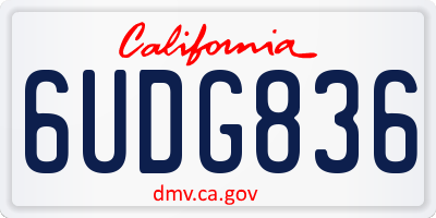 CA license plate 6UDG836