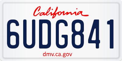 CA license plate 6UDG841