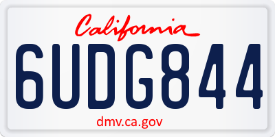 CA license plate 6UDG844