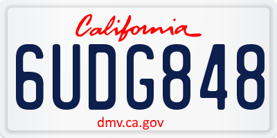 CA license plate 6UDG848