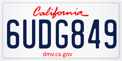 CA license plate 6UDG849