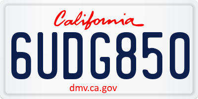 CA license plate 6UDG850