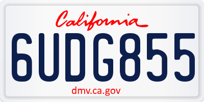 CA license plate 6UDG855