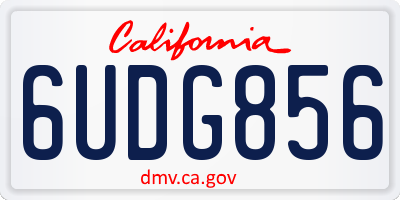 CA license plate 6UDG856